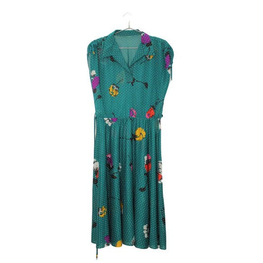 Vestido Frip Vinatge Topos & Flores (M)