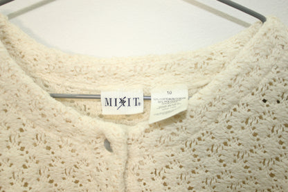 Cardigan Manga Corta de Punto Vintage (M)